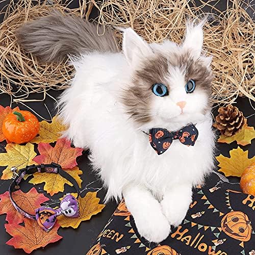 2 pacote de halloween gato colarinho de gato com gravata borbole