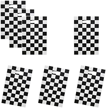 30pcs Bolsas de presentes de carro de corrida de carro de corrida em preto e branco