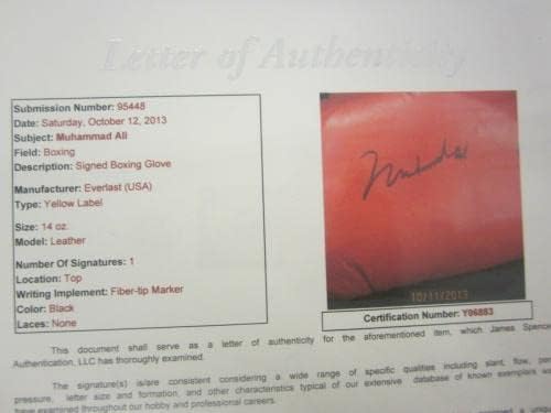 Muhammad Ali assinou a luva de boxe Everlast de boxe Everlast autografada - luvas de boxe autografadas