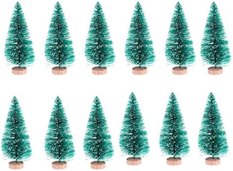 Toyandona Stuffers Stuffers Jóias Infantis 24pcs Miniatura Sisal Árvore de Natal com Base de Madeira Mini