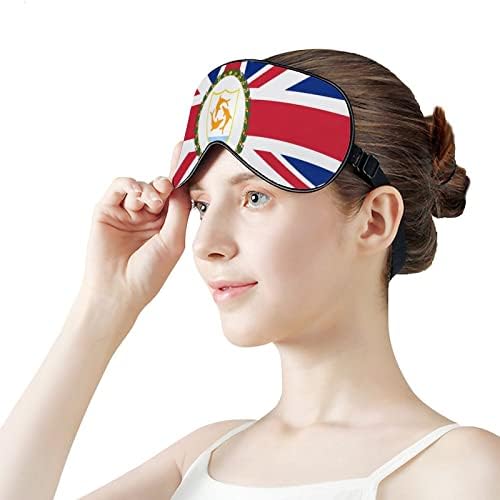 Máscara para os olhos da bandeira de Anguilla para dormir de cegos de Blackout com cinta ajustável para homens