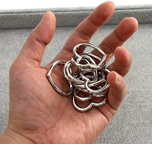Fivela de anel de artesanato de metal do coração auroal, 10 peças em forma de coração oco, para