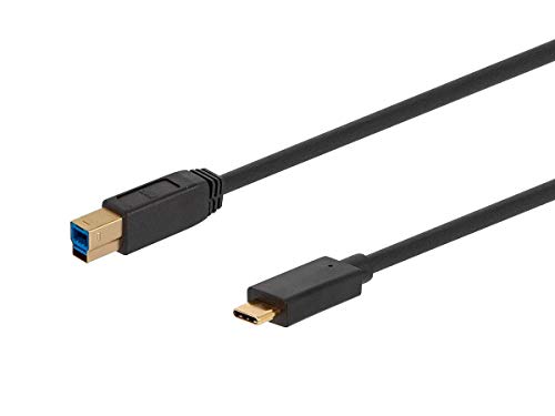 MONOPRICE USB 3.0 TIPO C PARA CABO TIPO -B - 1,5 pés - preto, disco rígido externo compatível, MacBook Pro, Docking