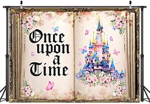AiiKes 7x5ft Fairy Tale Book Fotografia Caso-cenário Castle Story Livro de cenário Princess Birthday