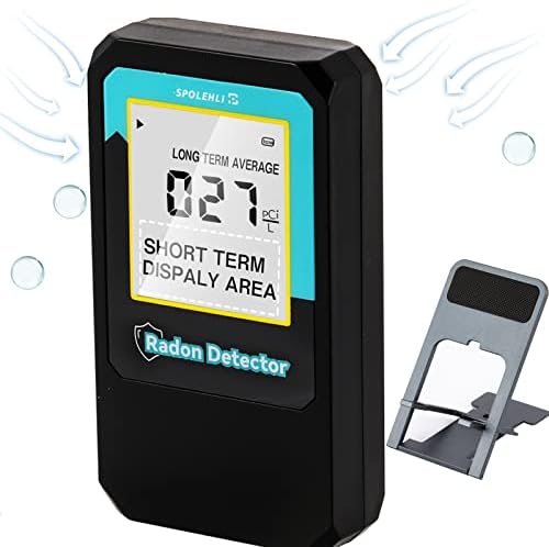 Detector de Radon Spolehli para casa com suporte, kit de teste de radon portátil para monitor de