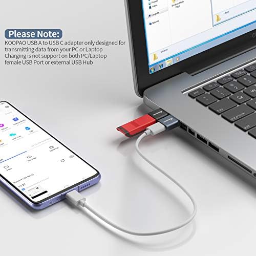 Koopao USB para o adaptador USB, pacote de adaptadores USB C fêmea a USB de 2 do tipo 2 para USB A Conversor