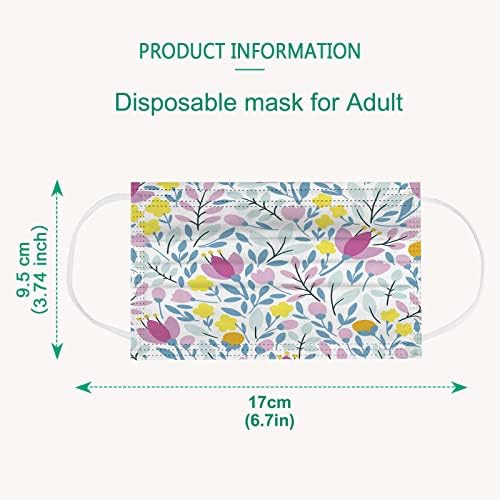 30 Flores de embalagem Face_Masks com filtro de face de 3 camadas com Earloop elástico, respirável na primavera