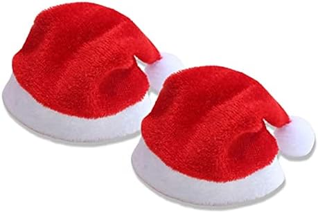 HFBDX Mini Velvet Santa Hat chapéu de Natal Lollipop capa de férias de férias de Natal decoração