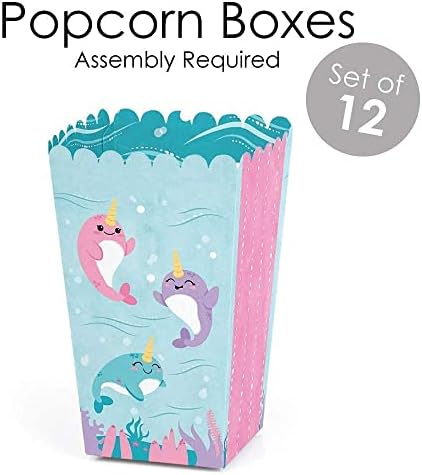 Big Dot of Happiness Narwhal Girl - Under the Sea Baby Shower ou Birthday Party Treat Box Favors Favors - Gable