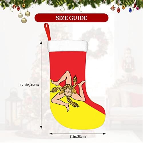 QG ZZX Sicilian Bandle Christmas Meking Xmas meias lareira Solping Meia de 18 polegadas Decoração