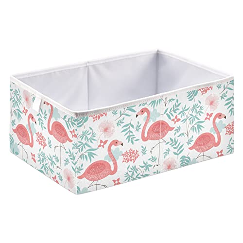 Cubro de armazenamento de cubo de flamingo rosa caixas de armazenamento dobráveis ​​cestas de brinquedos à prova