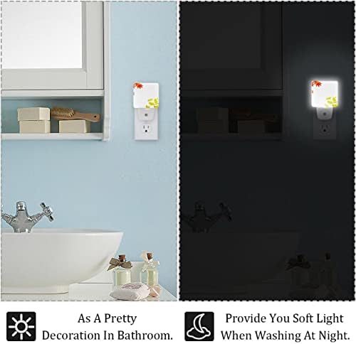 Maple e Ginkgo LED Night Light, Kids Nightlights for Bedroom Plug in Wall Night Lamp Brilho ajustável