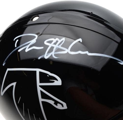 Deion Sanders Atlanta Falcons Autografou Riddell Black Browback Pro -Line Helmet - Capacetes NFL autografados