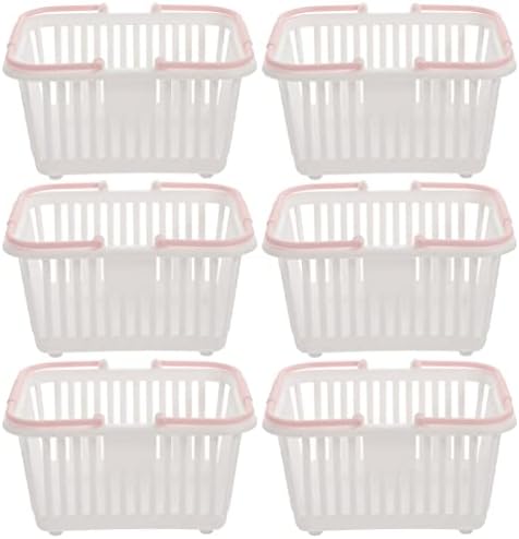 Recipientes de plástico de hemotão 6pcs cestas de plástico com lixeiras de armazenamento de organizadoras