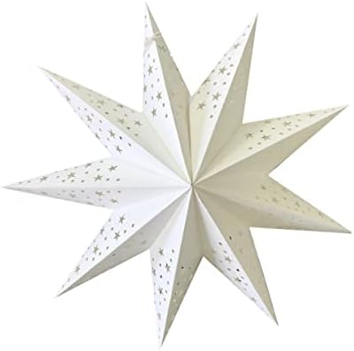 Homoyoyo Decorações de natal penduram estrelas de papel 2pcs papel lâmpada de papel de decoração