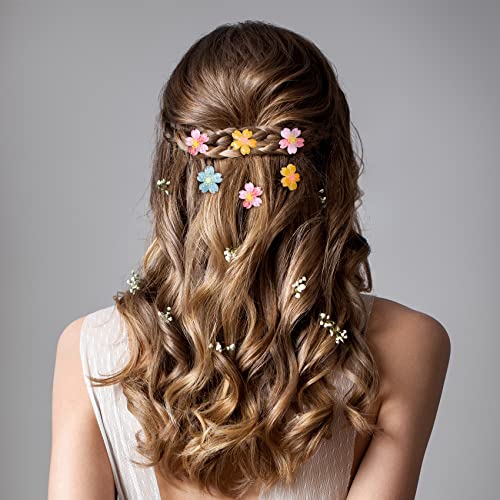 Hinzic 30pcs mini clipes de cabelo de flor de flor clipes de garra de cerejeira para cabelo pinos