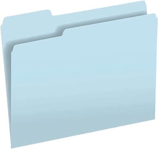 O arquivo rei 1/3 de corte superior da guia Pasta de arquivo azul pálido - Tamanho da letra | Caixa de 100 | Feito