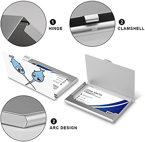 Narwhal Print Business Card Case de metal Pocket Wallet Name Cards Organizer fofo