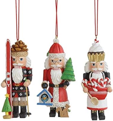 Papai Noel, Baker e Ornamentos de Nutcacker de Natal - Conjunto de 3