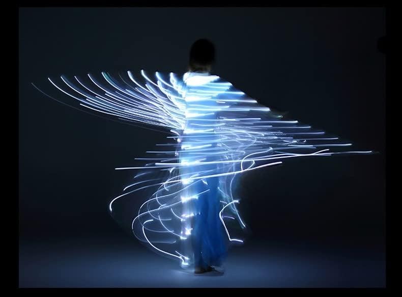 LED ISIS WINGS GLOW Light Up Belly Dance Costumes com palitos telescópicos, asas de borboleta LED, roupas