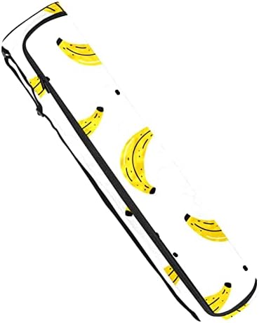 Padrão de banana amarela Bolsa de transportador de tapete de fruta de fruta com alça de ombro de ioga bolsa de