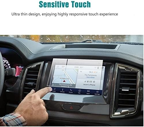 Protetor de tela compatível com 2019-2023 Ford Ranger Sync3 Touch Screen, Scratch anti-brilho, resistência ao