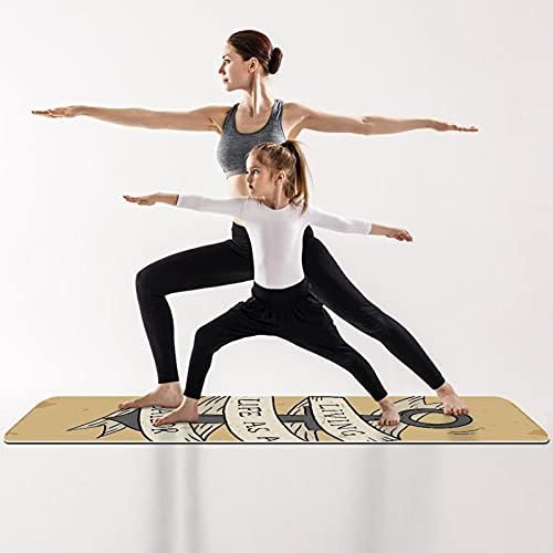 Exercício e fitness de espessura sem escorregamento 1/4 tapete de ioga com estampa âncora da velha escola