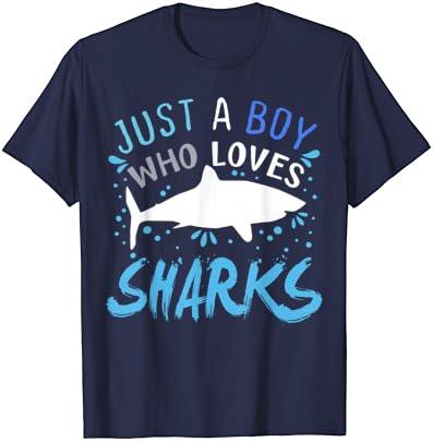 Apenas um garoto que adora tubarões retro de camiseta vintage