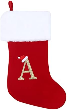 Monogram de meias de Natal estocando clássico decoração personalizada de meia para a temporada de