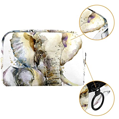 Bolsa de bolsa de maquiagem pequena e branca de elepha