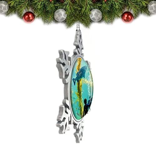 UMSUFA California San Diego Aquarium USA Christmas Ornament Tree Pingente Decoração Crystal Metal Leuvenir