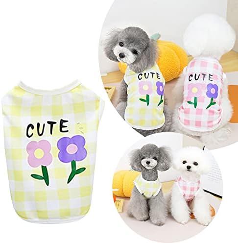 Camisa de cachorro Camisa de inverno verão roupas de estimação Cute colete de flores Letras simples roupas