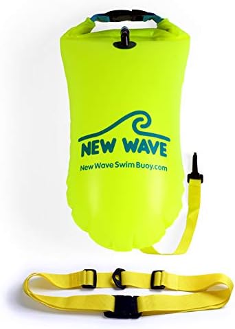 New Wave Swim Bóia para nadadores e triatletas de águas abertas - Float leve e visível para treinamento