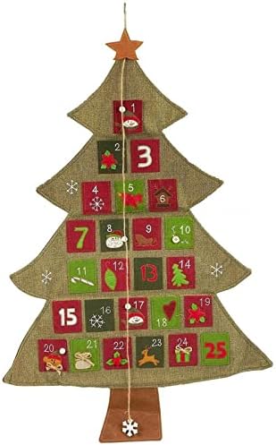Calendário do advento de Natal, contagem regressiva de árvores