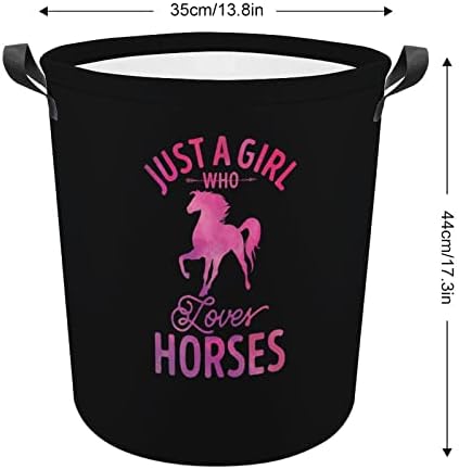 Apenas uma garota que adora cavalos de lavanderia cesta dobrável lavanderia cesto de lavanderia saco de armazenamento
