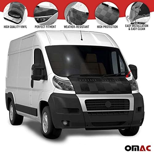 OMAC Classic padronizado sutiã Full Hood para Ram Promaster 2014-2023 Máscara de capa frontal preta