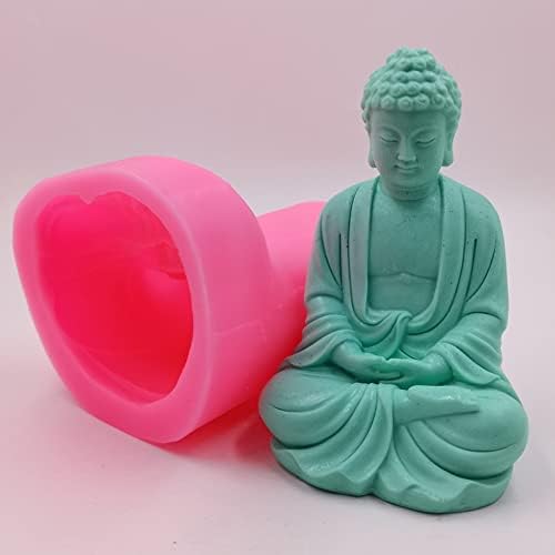 Big Buda artesanal molde de vela de molde de silicone budista molde molde resina decorada resina