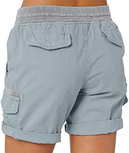 Shorts de carga feminina verão de caminhada solta bermuda shorts com bolsos vestidos shorts mulheres s