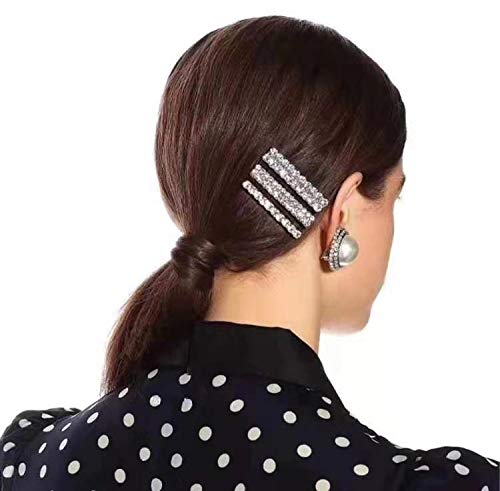 6pcs Bling Metal Strass clipes de cabelo para mulheres, hairpins prateados barretas, acessórios de cabelo de