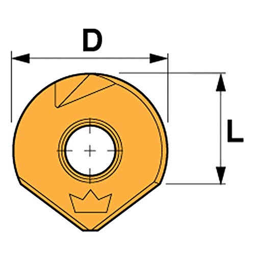 Millstar - RB -32T -HSN - Nariz de bola Non On Chip Breaker CarboneL Milling Insert [Diâmetro de corte = 32 mm,