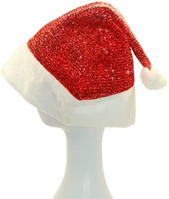 Canavis chapéu de natal chapéu de natal santa chapéu de veludo chapas de férias festas de ano novo para adultos