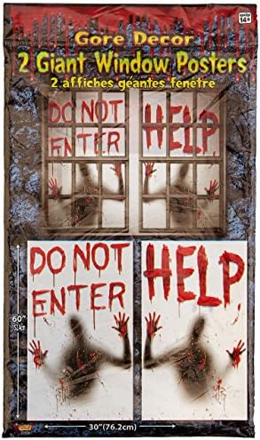 Fórum Novelies 2 peças gigantes Posters de janela sangrenta Decoração de festas de Halloween