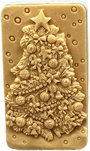Artcraftmolds Mold de silicone da árvore de Natal para sabonete resina de cera de gesso de argila