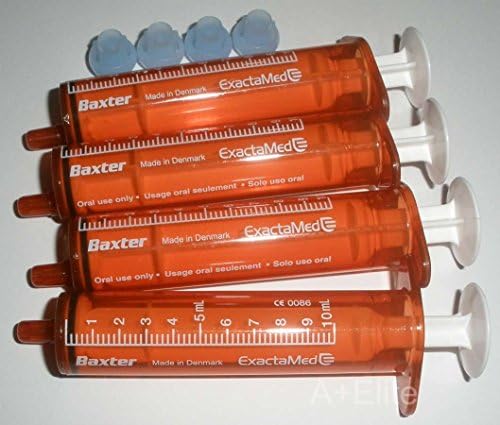 Baxa Exactamed Oral Liquid Medication Seringa 10cc/10ml 4/PK Distribuidor de Medicina âmbar com Cap Exacta-Med