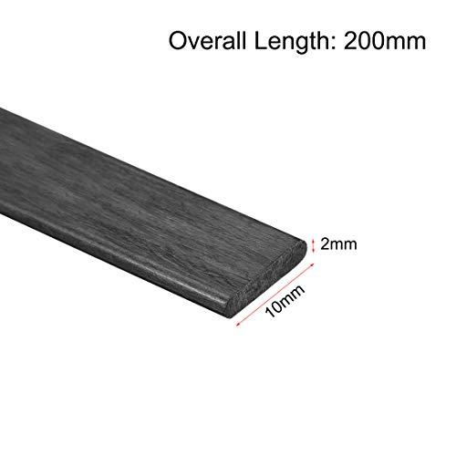 barras de tira de fibra de carbono uxcell 2x10mm 200mm de comprimento de fibra de carbono pultrudida