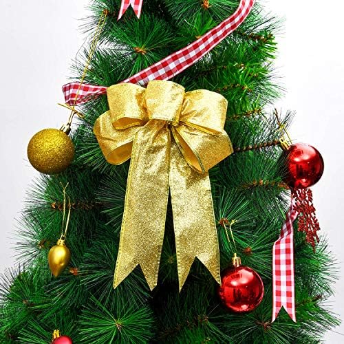 Willbond 12 peças Glitter Christmas Bows Wreath Wreath Bow Arexos de árvore de Natal Arrenos para decoração