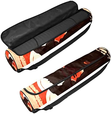 Bolsa de transportadora de tapete de ioga laranja com alça de ombro Bolsa de ginástica de saco de