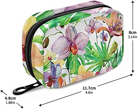 Butterfly Flowers Pill Case Bag Pill Organizer Caixa com zíper suplementos portáteis de suplementos
