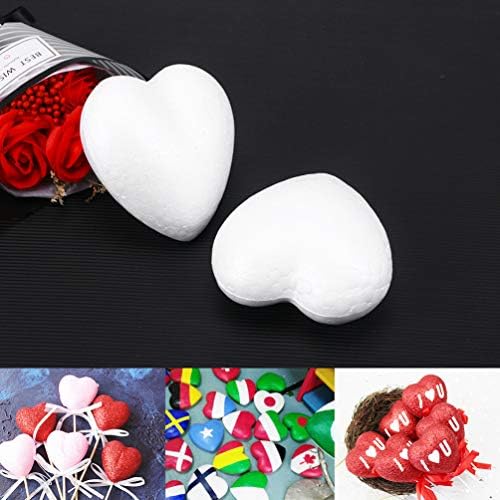 Decoração de casamento de Kesyoo 24pcs Craft Foam Hearts Hearts Coração Poliestireno Bolas Modelo Projeto de Flor