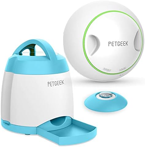 Petgeek Automatic Cat Alimentadores, Treinamento de Treinamento de QI dispensador com botão